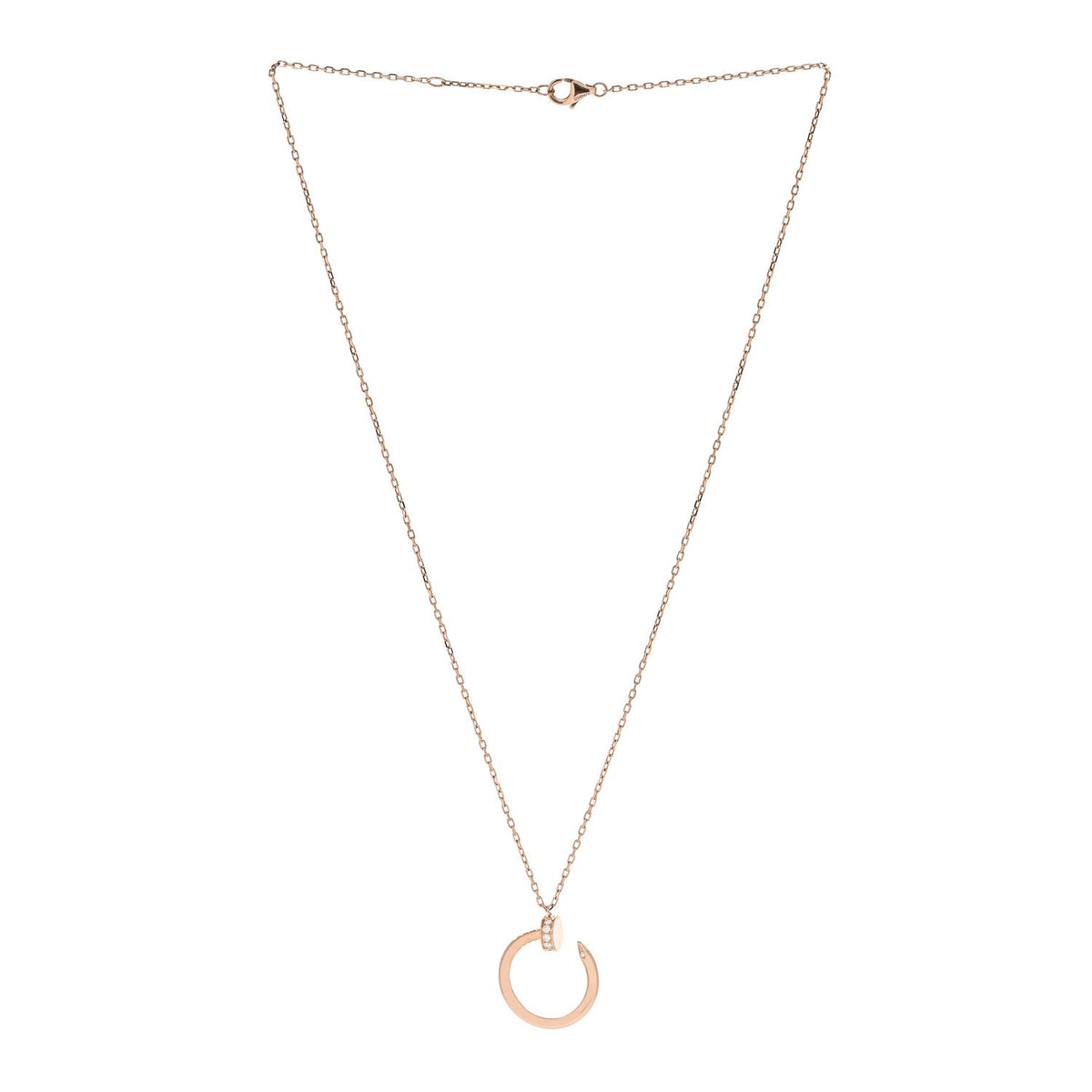 18K Pink Gold Diamond Juste Un Clou Pendant Necklace