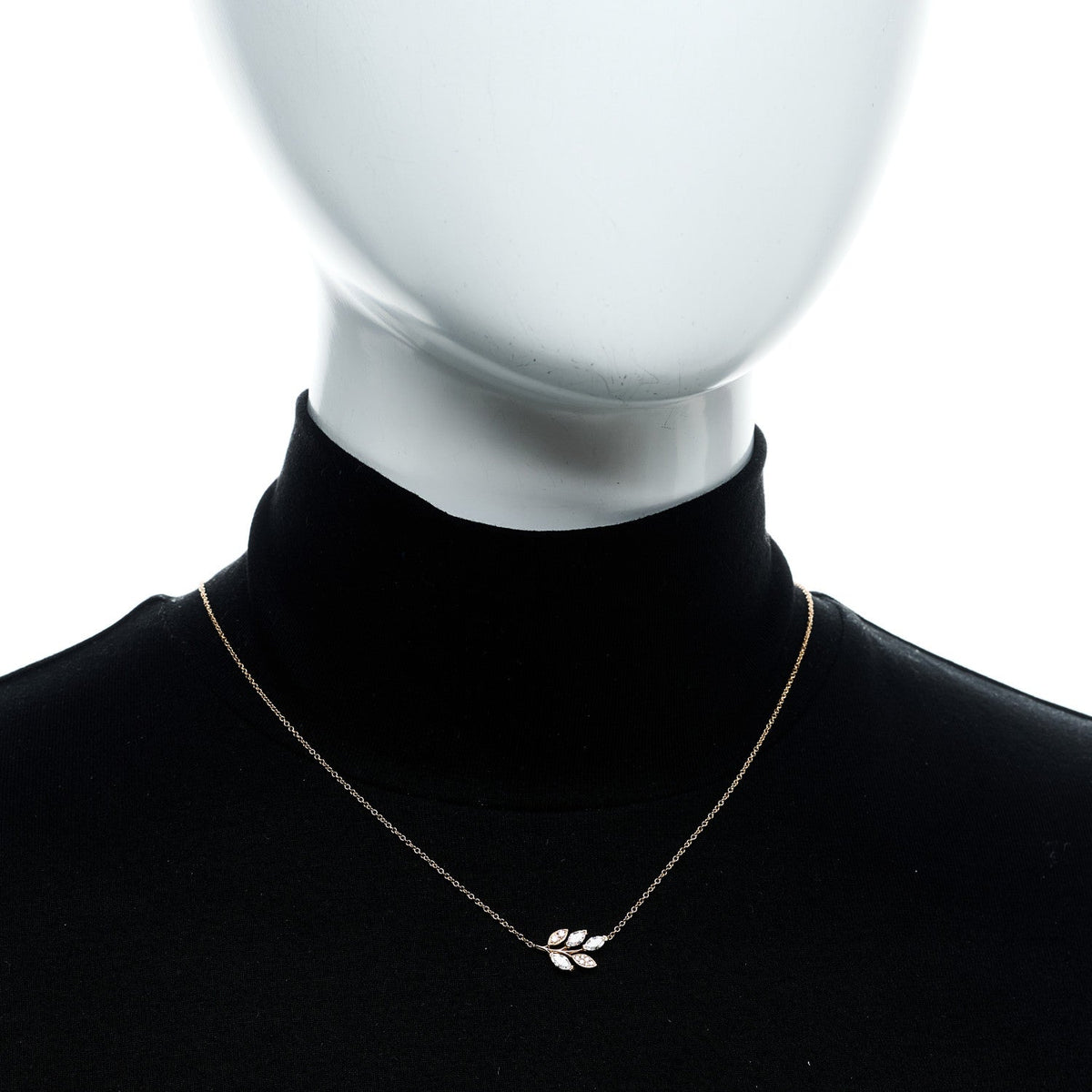 18K Rose Gold Diamond Victoria Vine Pendant Necklace