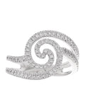 18K White Gold Diamond 1.20ctw Swirl Ring  61 9.5