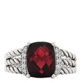 Sterling Silver Diamond Garnet 10mm Petite Wheaton Ring 54 6.75