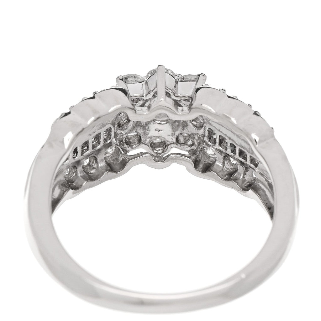 Platinum Diamond 1.02ctw Flower Ring 50 5.25