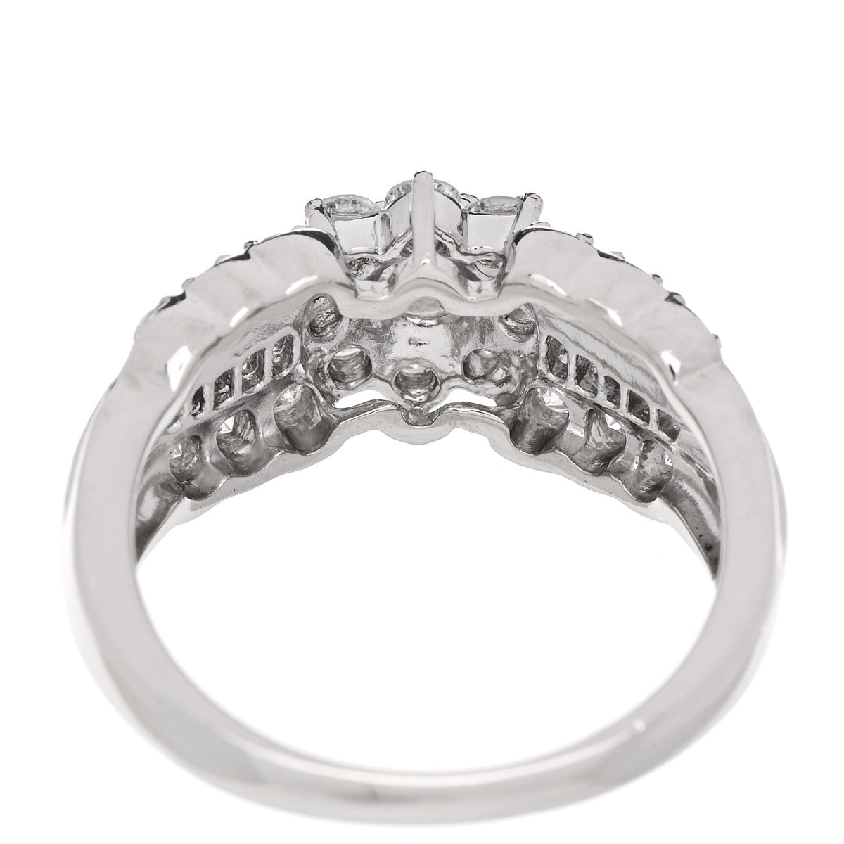 Platinum Diamond 1.02ctw Flower Ring 50 5.25
