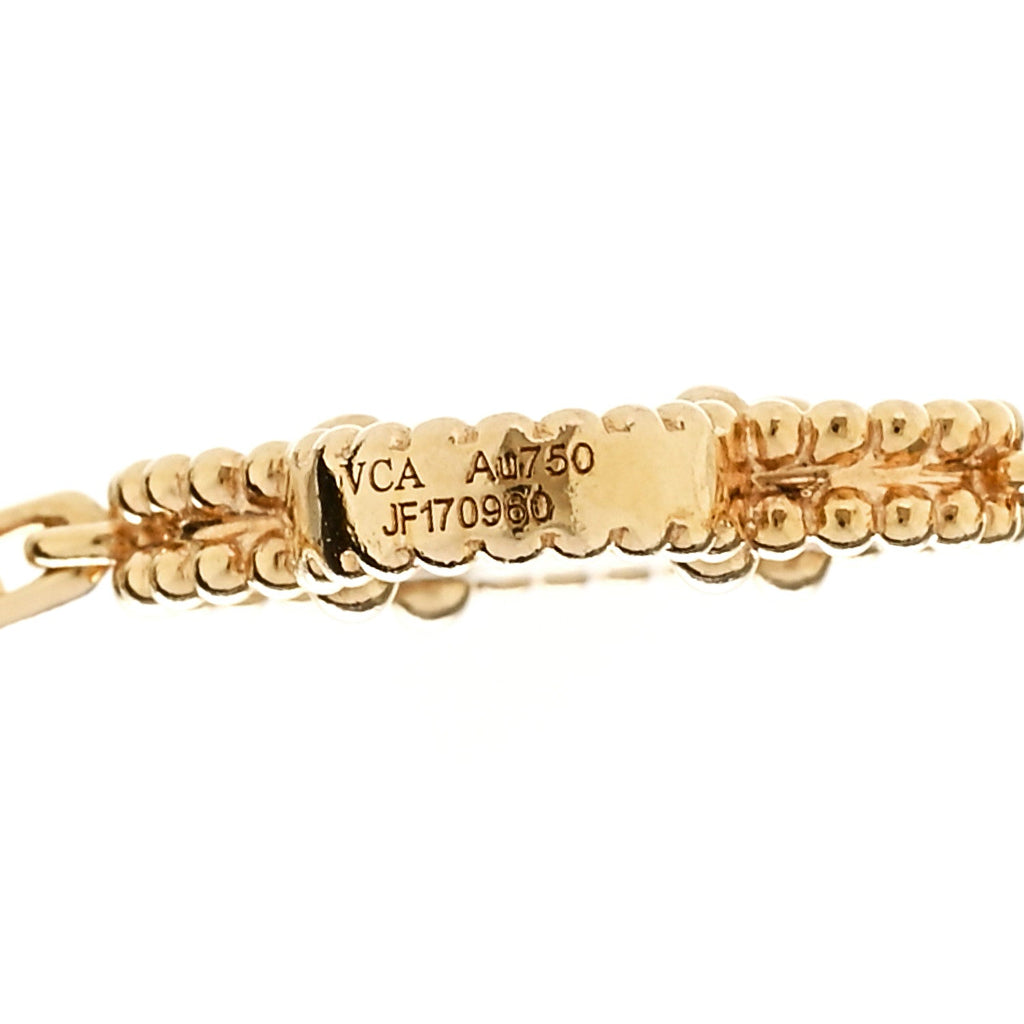 18K Yellow Gold Mother of Pearl 10 Motifs Vintage Alhambra Necklace