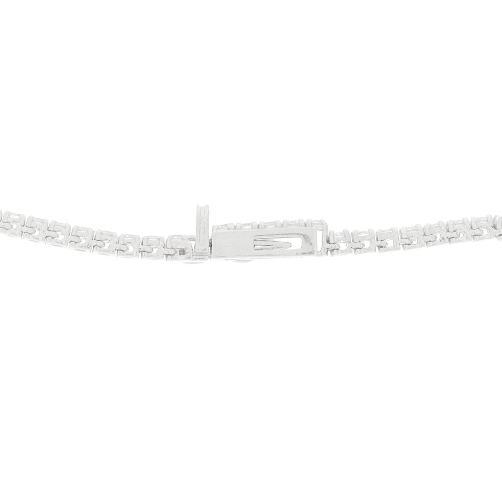 14K White Gold Diamond 3.90ctw Tennis Necklace