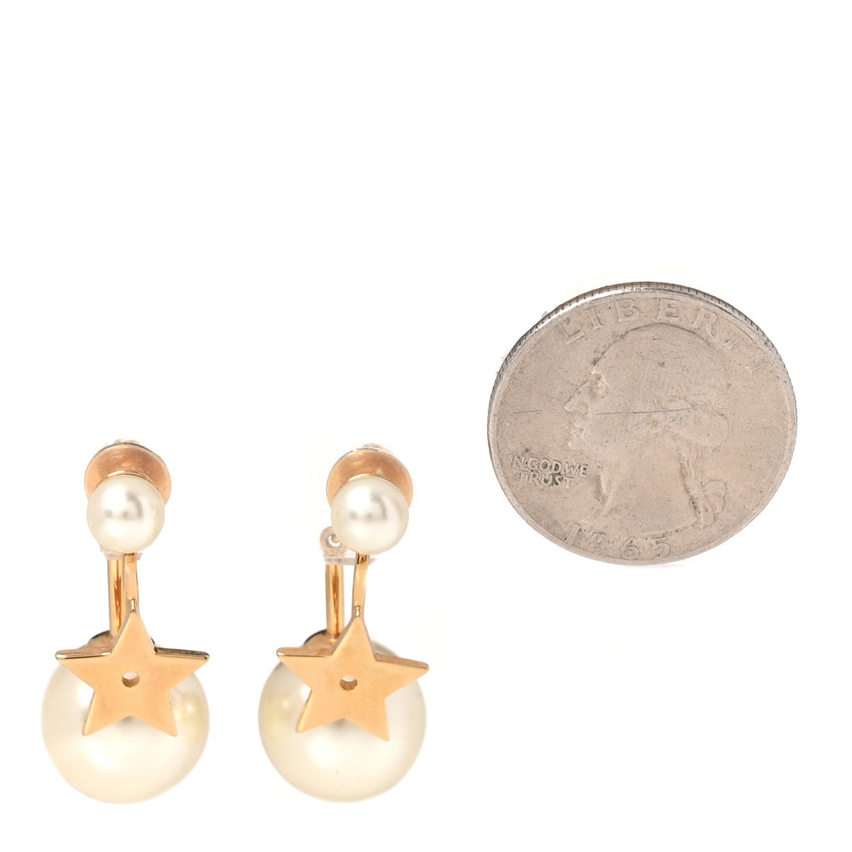 Pearl Crystal My ABCDior Tribales Etoile Star Earrings Gold