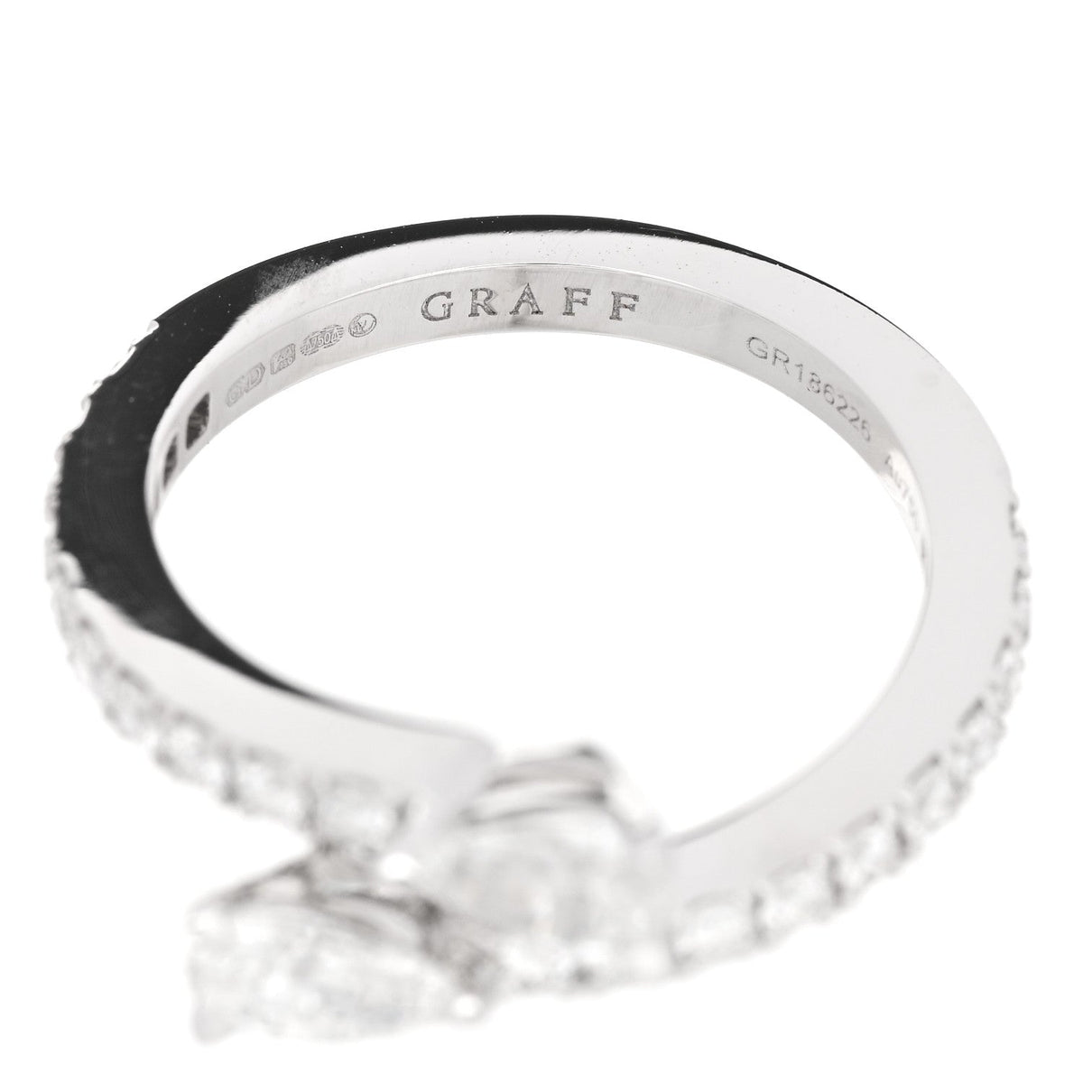18K White Gold Diamond Duet Wraparound Ring 49 4.75