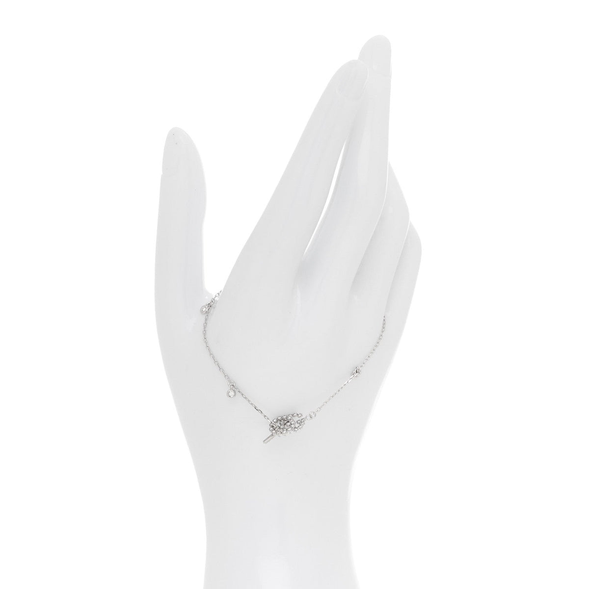 18K White Gold Diamond GG Running Bracelet