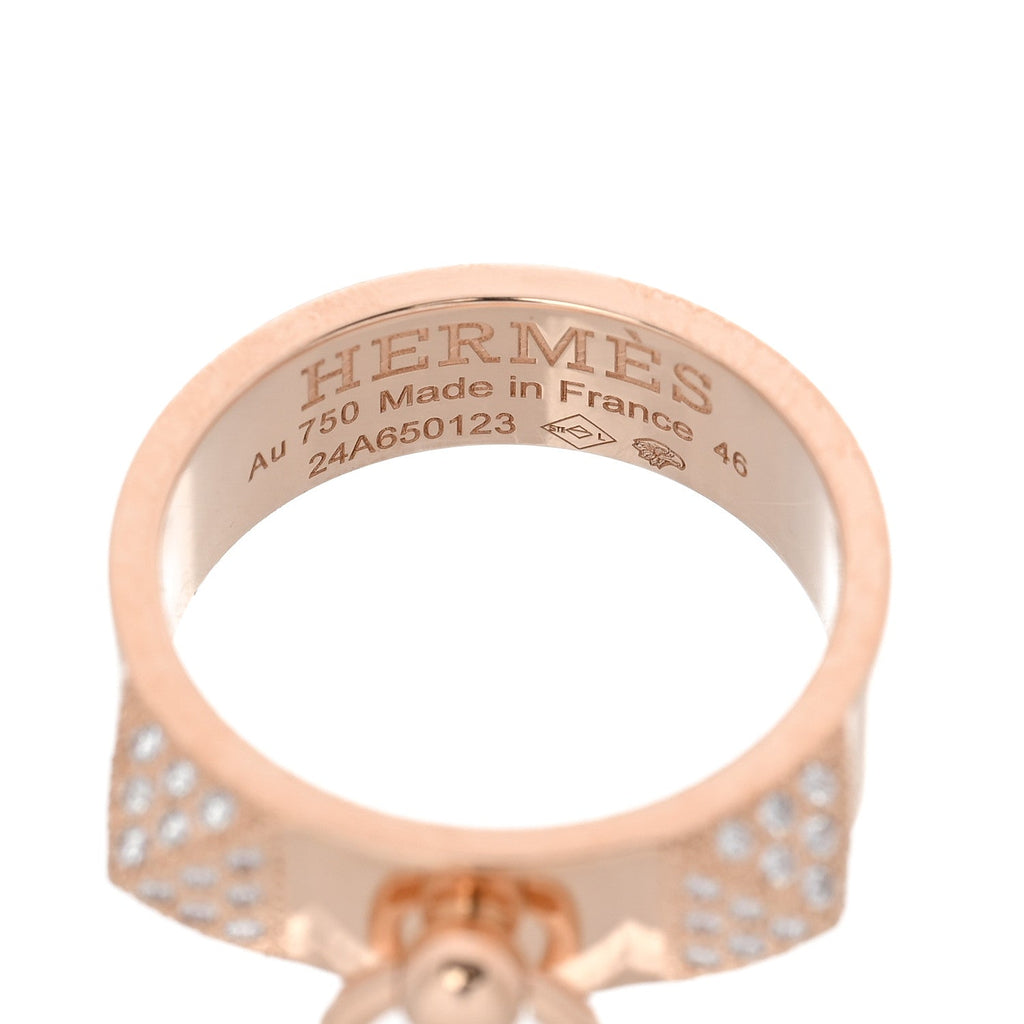 18K Rose Gold Diamond PM Collier de Chien Ring 46 3.75