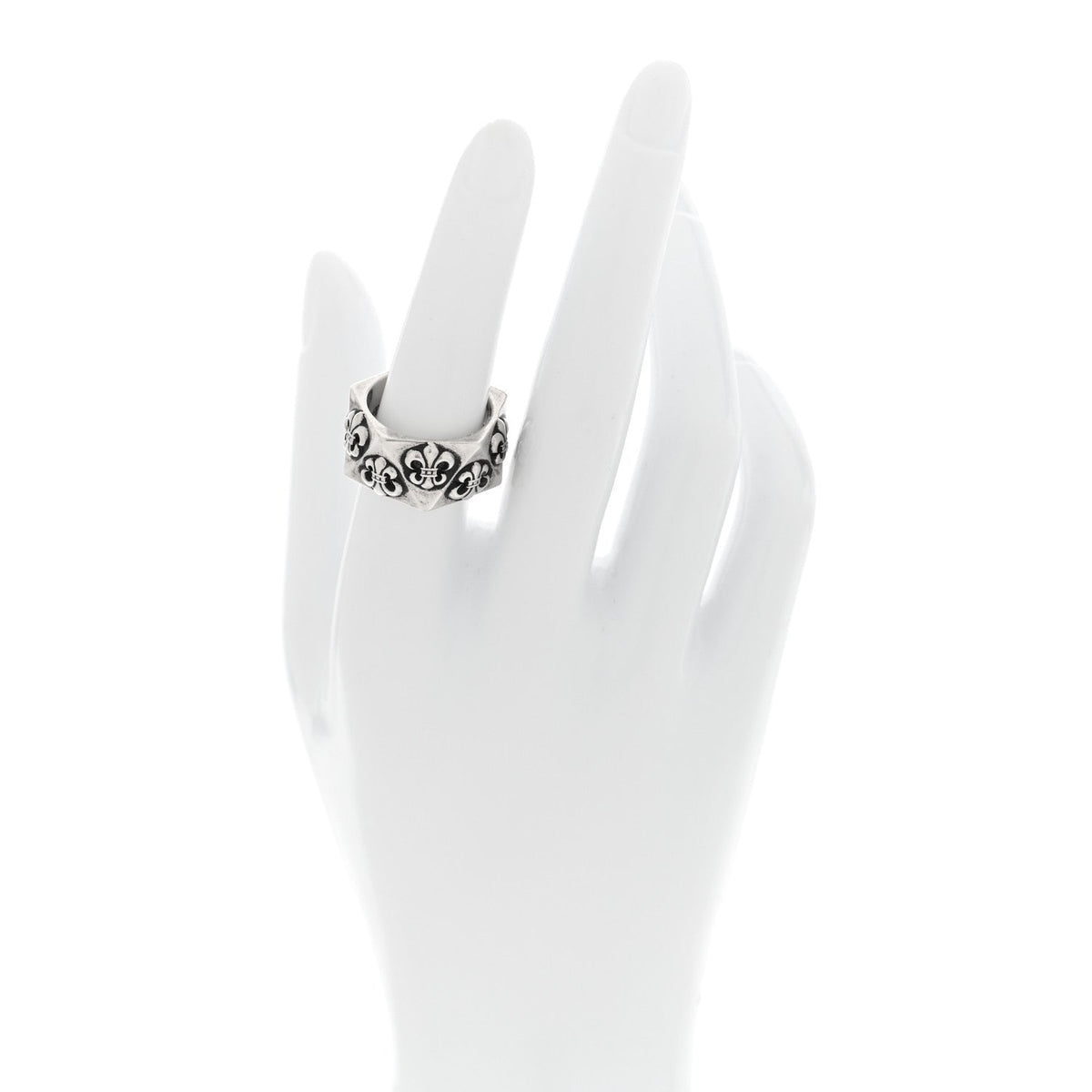 Sterling SIlver Pentagon Fleur de Lis Ring 55 7.25