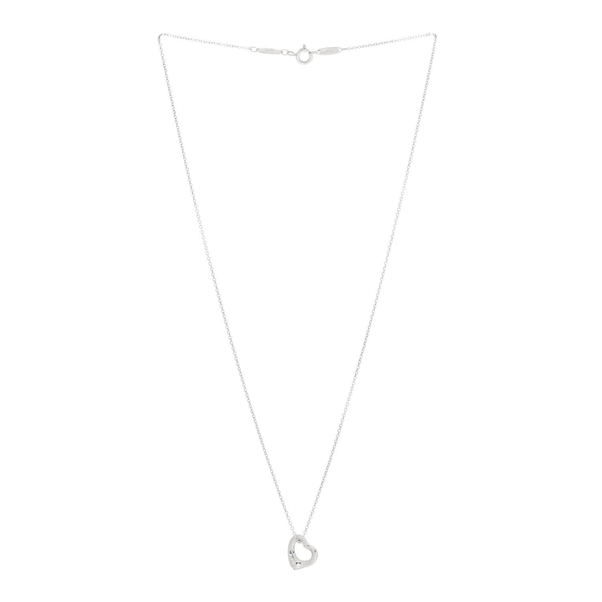 Sterling Silver Elsa Peretti 11mm Open Heart Pendant Necklace