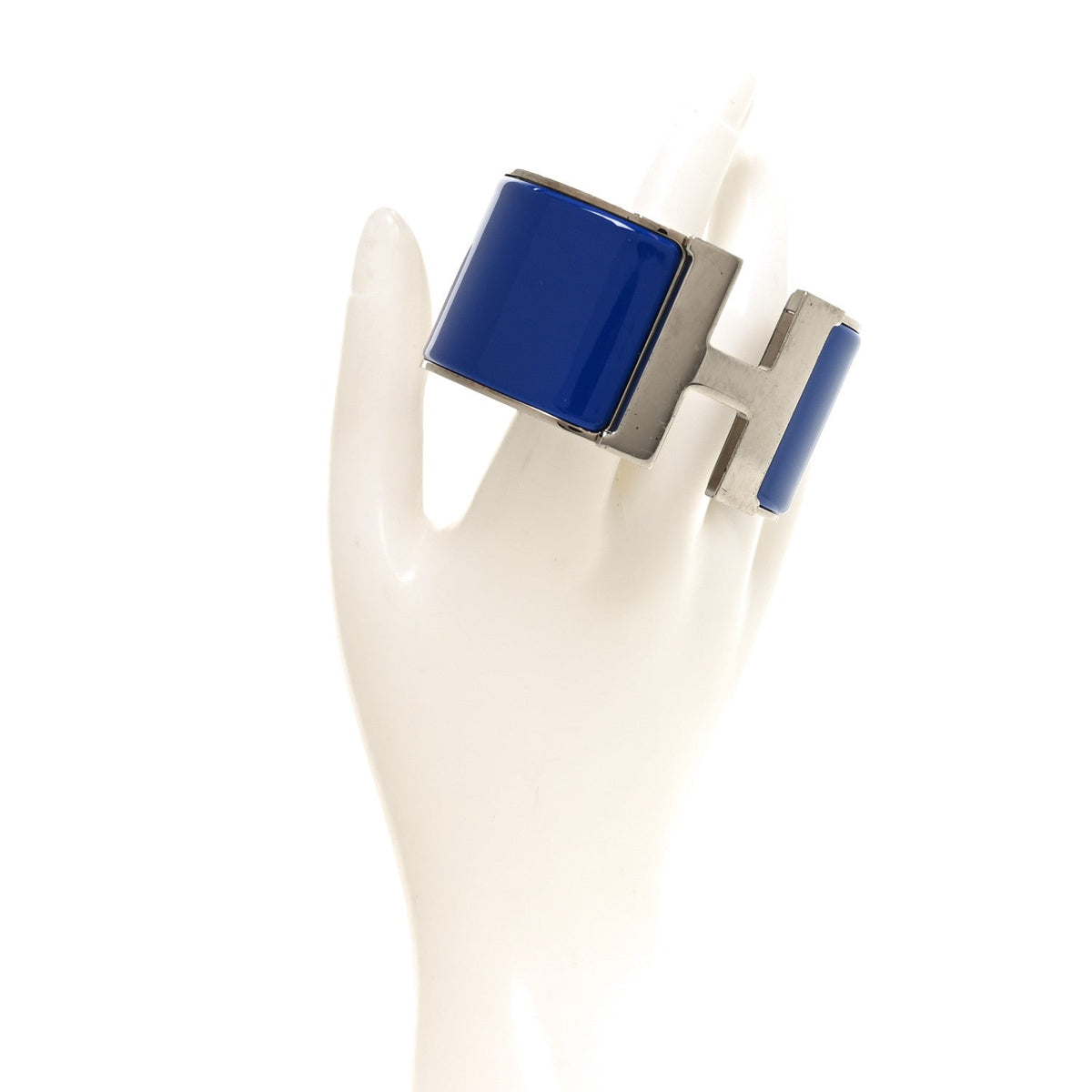 Enamel Extra Wide Clic Clac H Bracelet GM Bleu Electrique