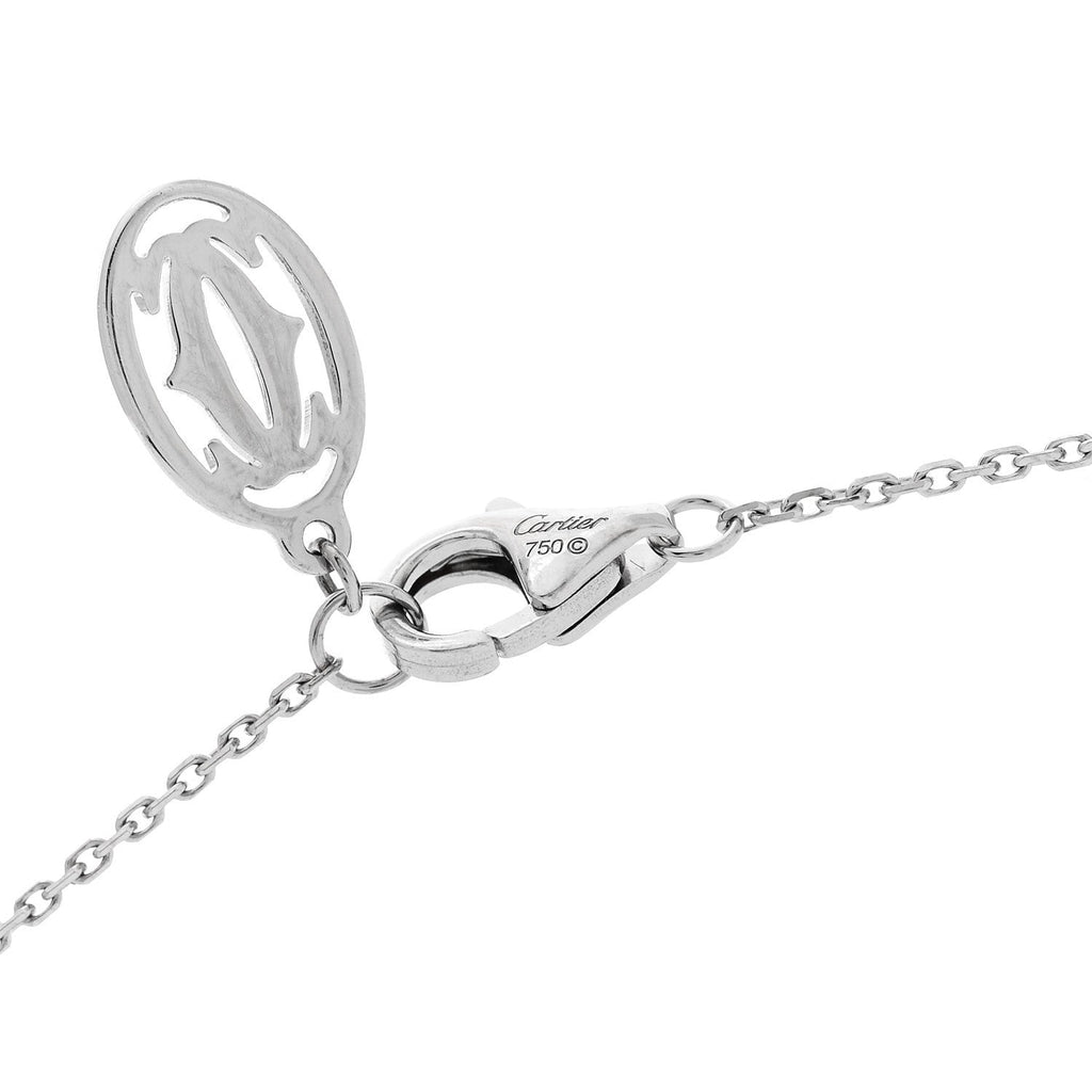 18K White Gold Diamond Legers Drop Necklace