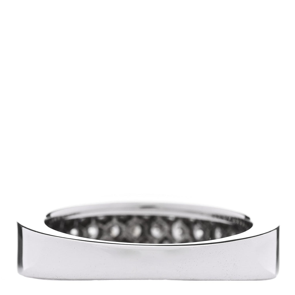 18K White Gold Diamond .92ctw Three Row Half Band Ring 51 5.75
