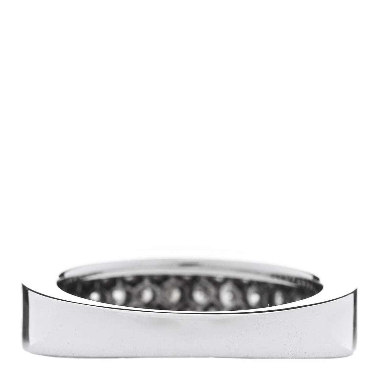 18K White Gold Diamond .92ctw Three Row Half Band Ring 51 5.75