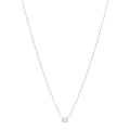 18K White Gold Diamond .17ct Emerald Cut Diamonds By The Inch Necklace