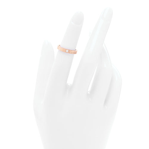 18K Pink Gold Diamond 3mm C De Cartier Wedding Band Ring 46 3.75