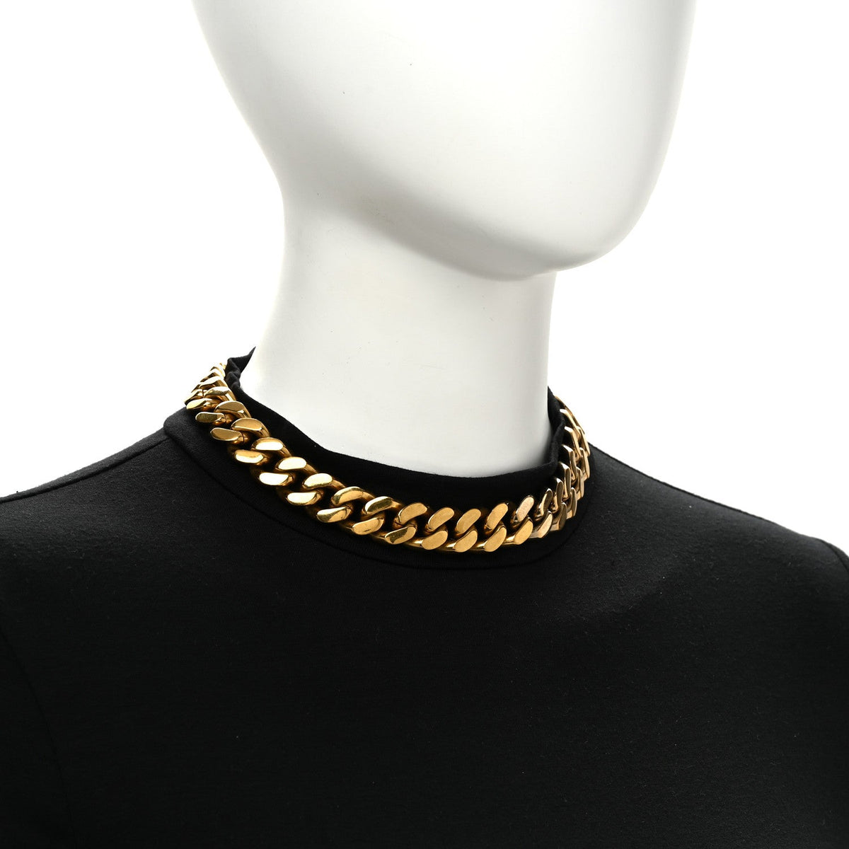 Metal Curb Chain Necklace Gold