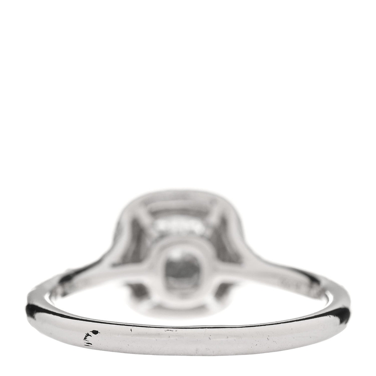 Platinum Diamond .41ct Soleste Cushion Cut Double Halo Engagement Ring 50 5.25