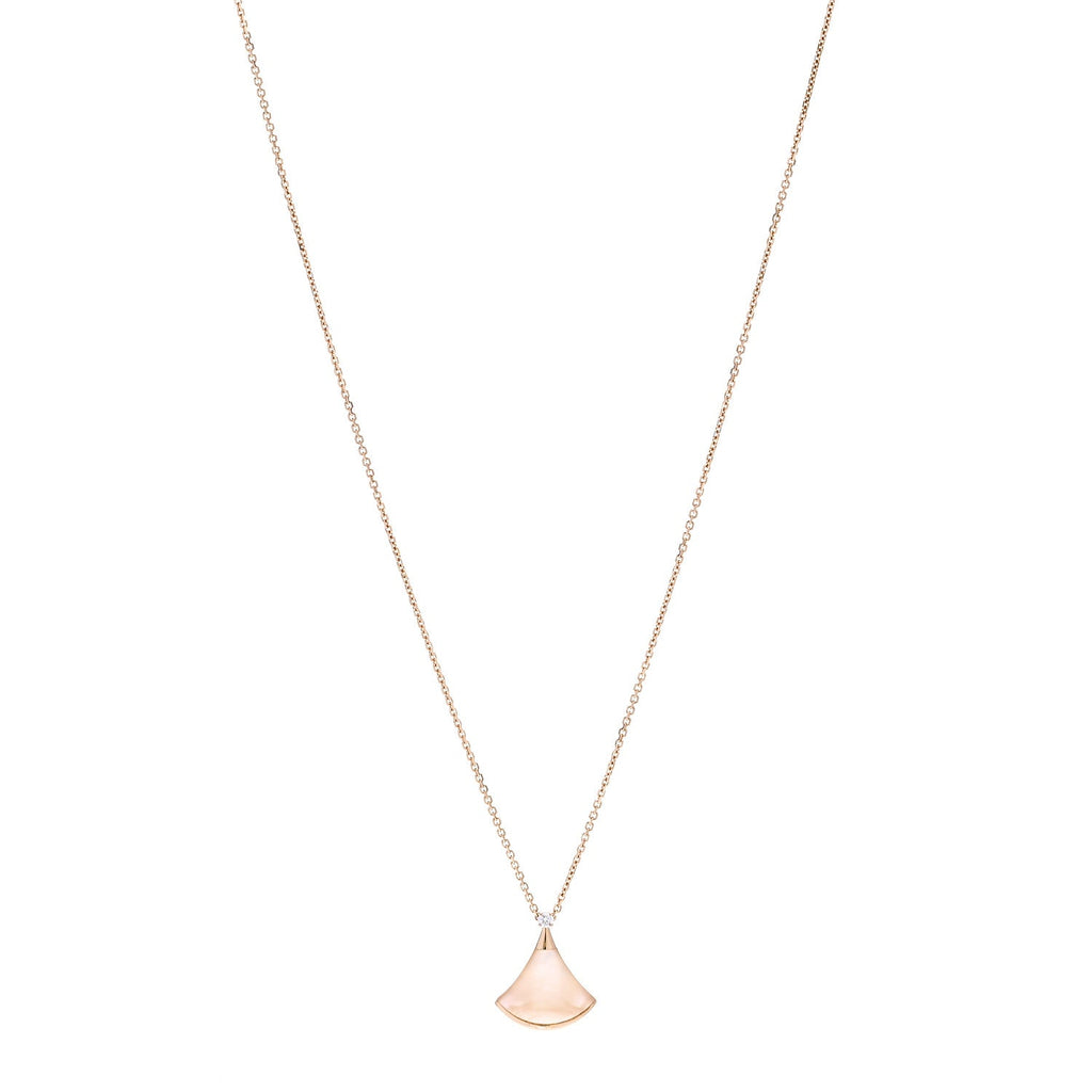 18K Yellow Gold Diamond Mother of Pearl Small Divas' Dream Pendant Necklace