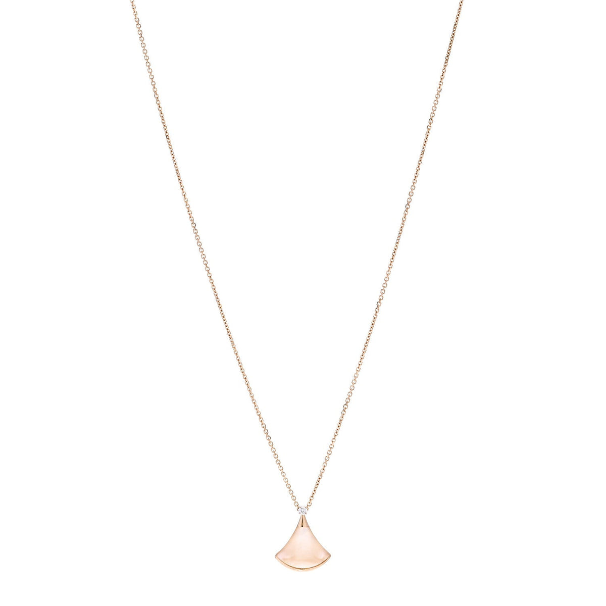 18K Yellow Gold Diamond Mother of Pearl Small Divas' Dream Pendant Necklace