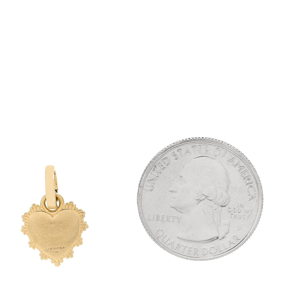 18K Yellow Gold Diamond Miniature Heart Pendant