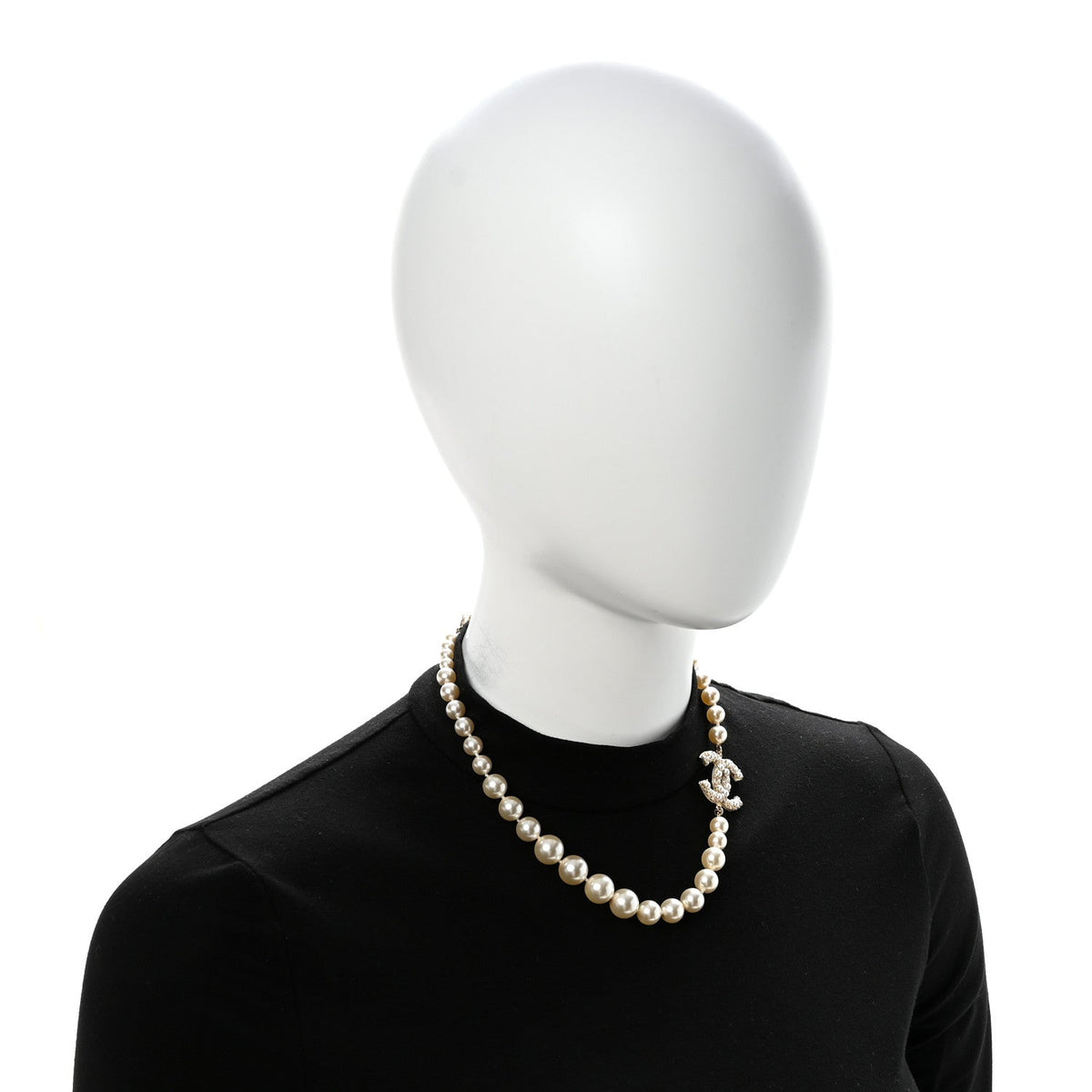 Pearl CC 100th Anniversary Necklace Light Gold