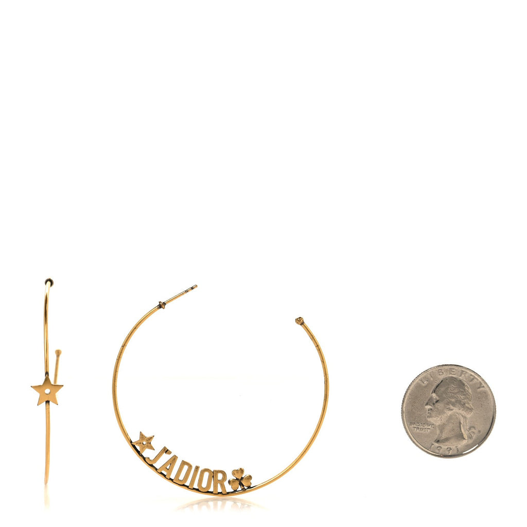 Metal J Adior Hoop Earrings Aged Gold