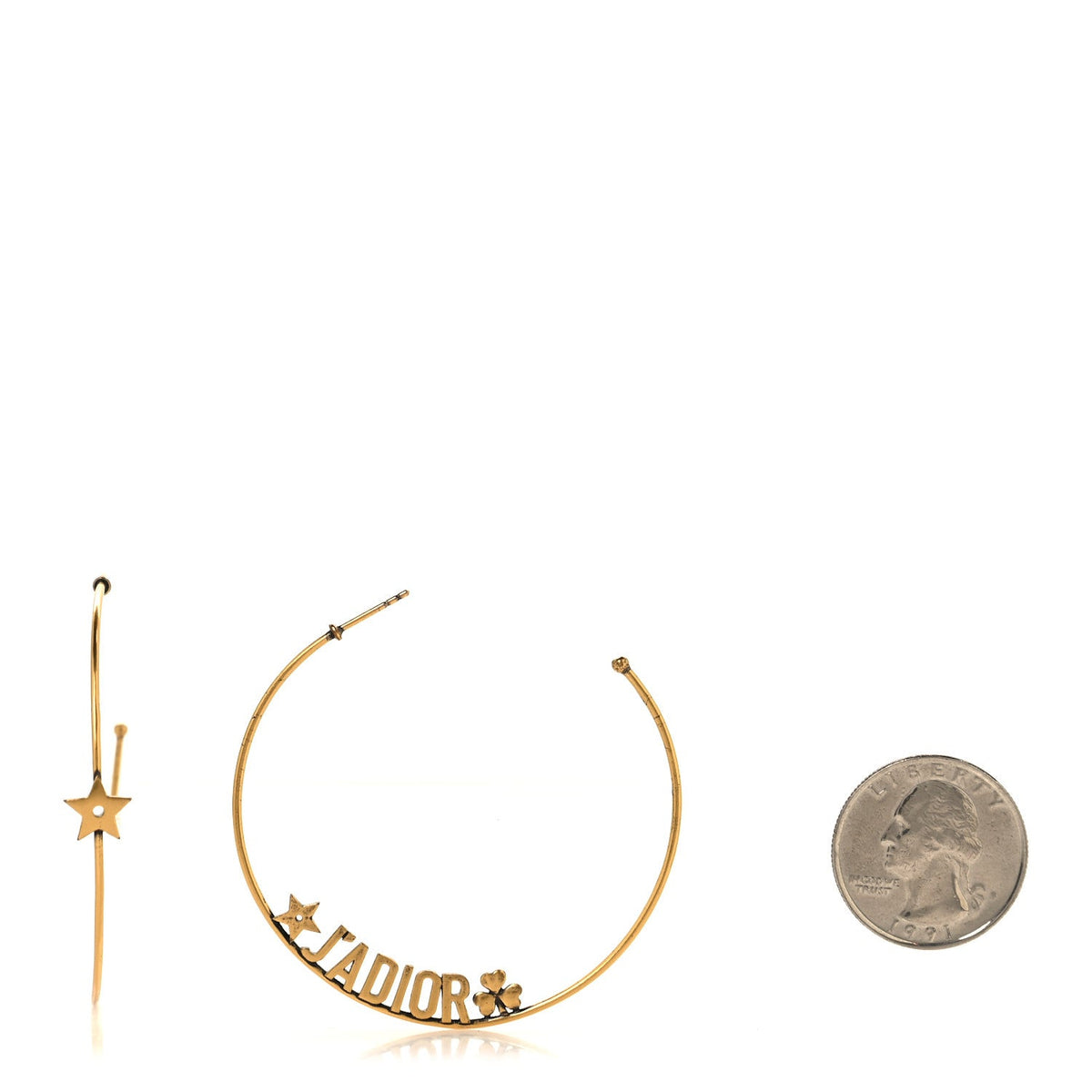 Metal J Adior Hoop Earrings Aged Gold