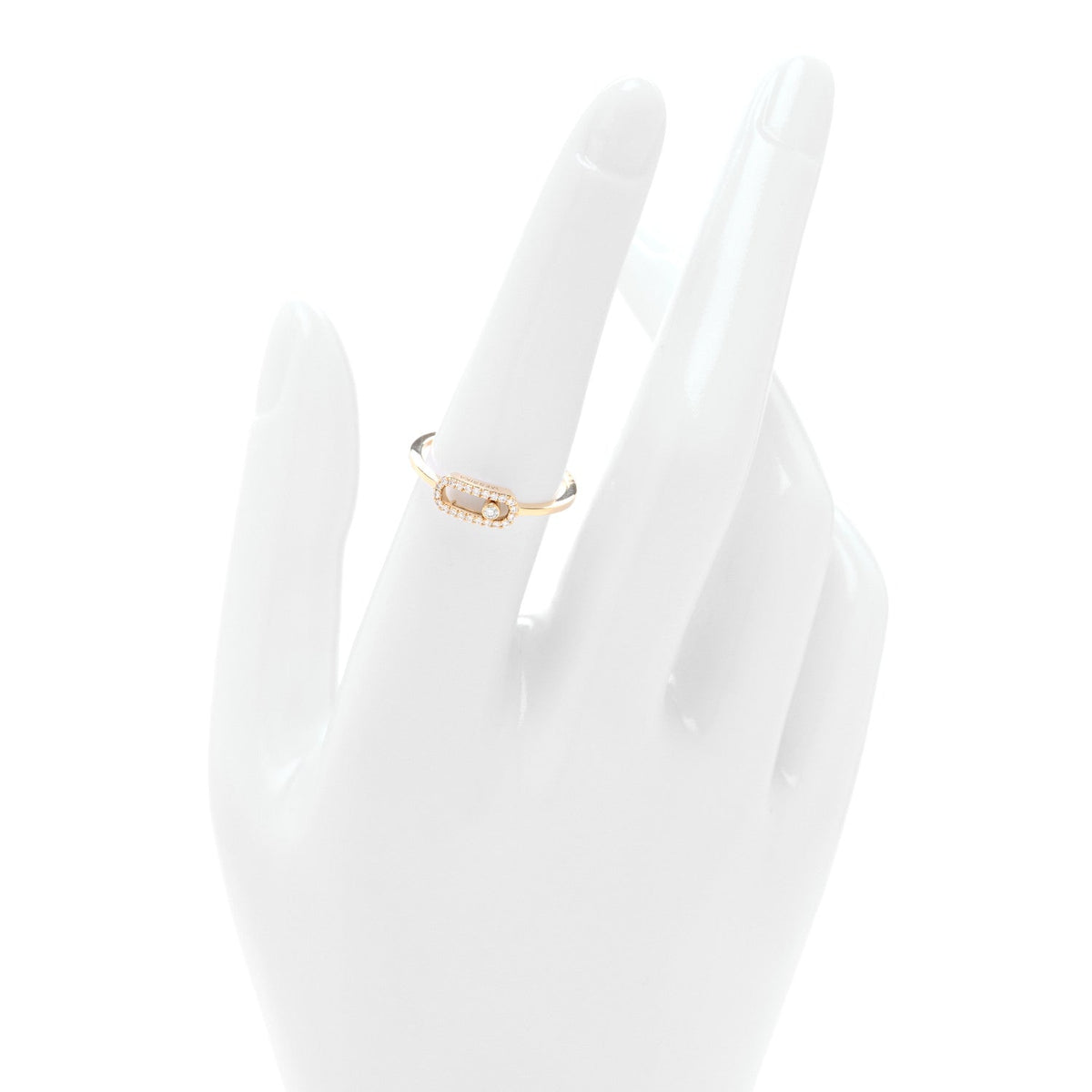 18K Yellow Gold Diamond Move Uno Pave Ring 54 6.75