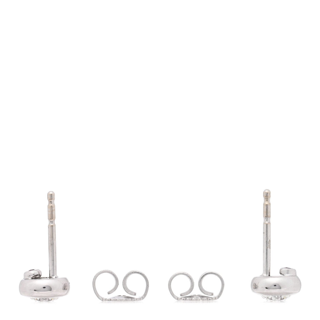 18K White Gold Diamond .46ctw Bezel Stud Earrings
