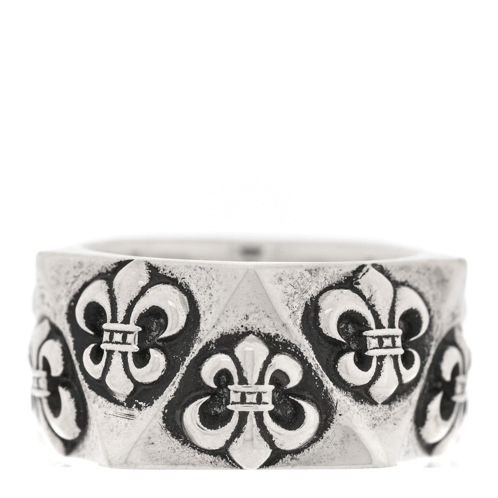 Sterling SIlver Pentagon Fleur de Lis Ring 55 7.25