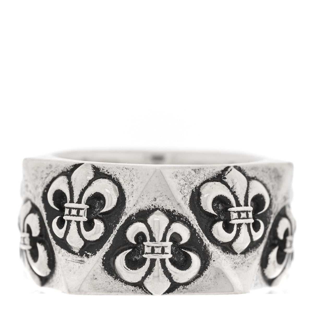 Sterling SIlver Pentagon Fleur de Lis Ring 55 7.25