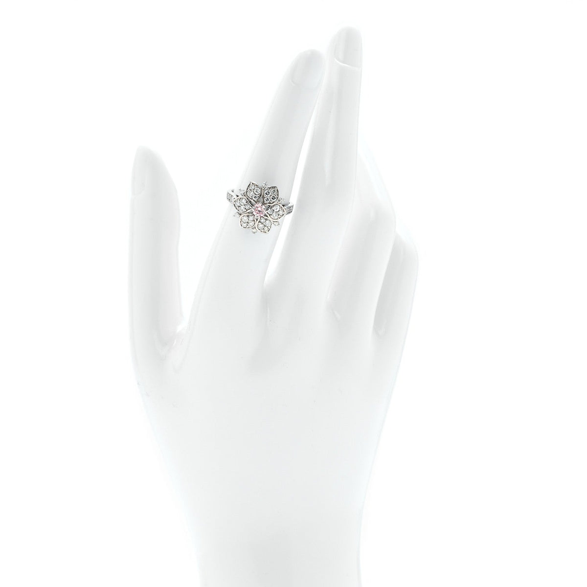 Platinum Diamond Pink Diamond .19ctw Flower Ring  53 6.25
