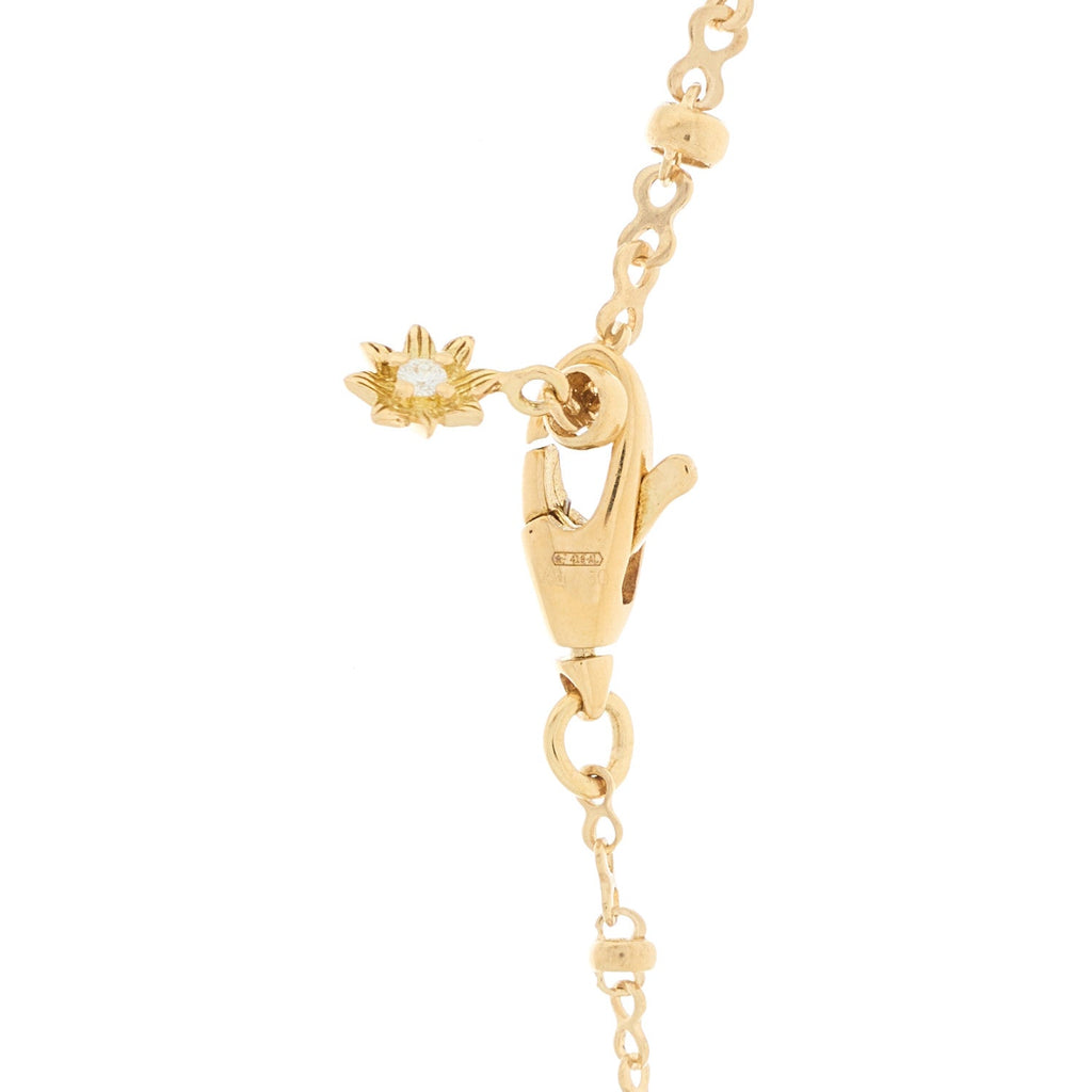 18K Yellow Gold Diamond Flora Necklace