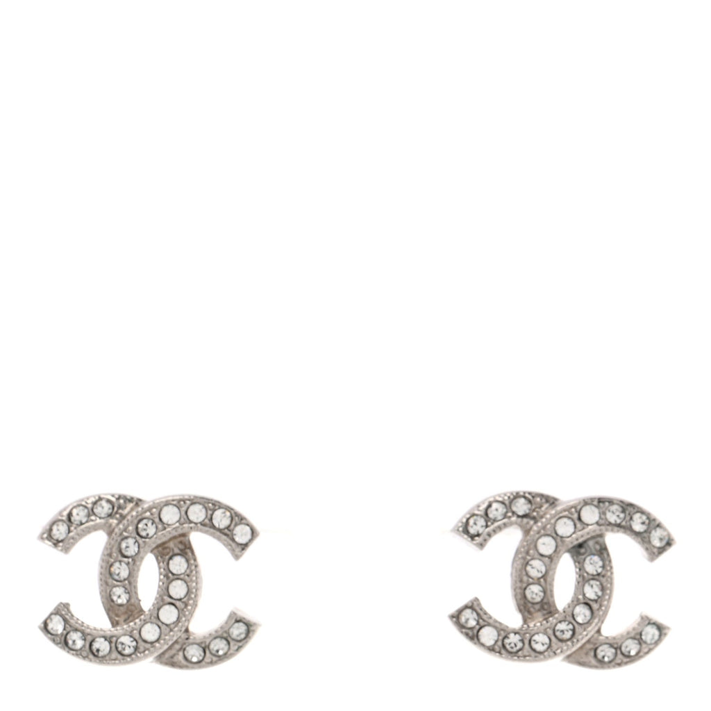 Crystal CC Earrings Silver