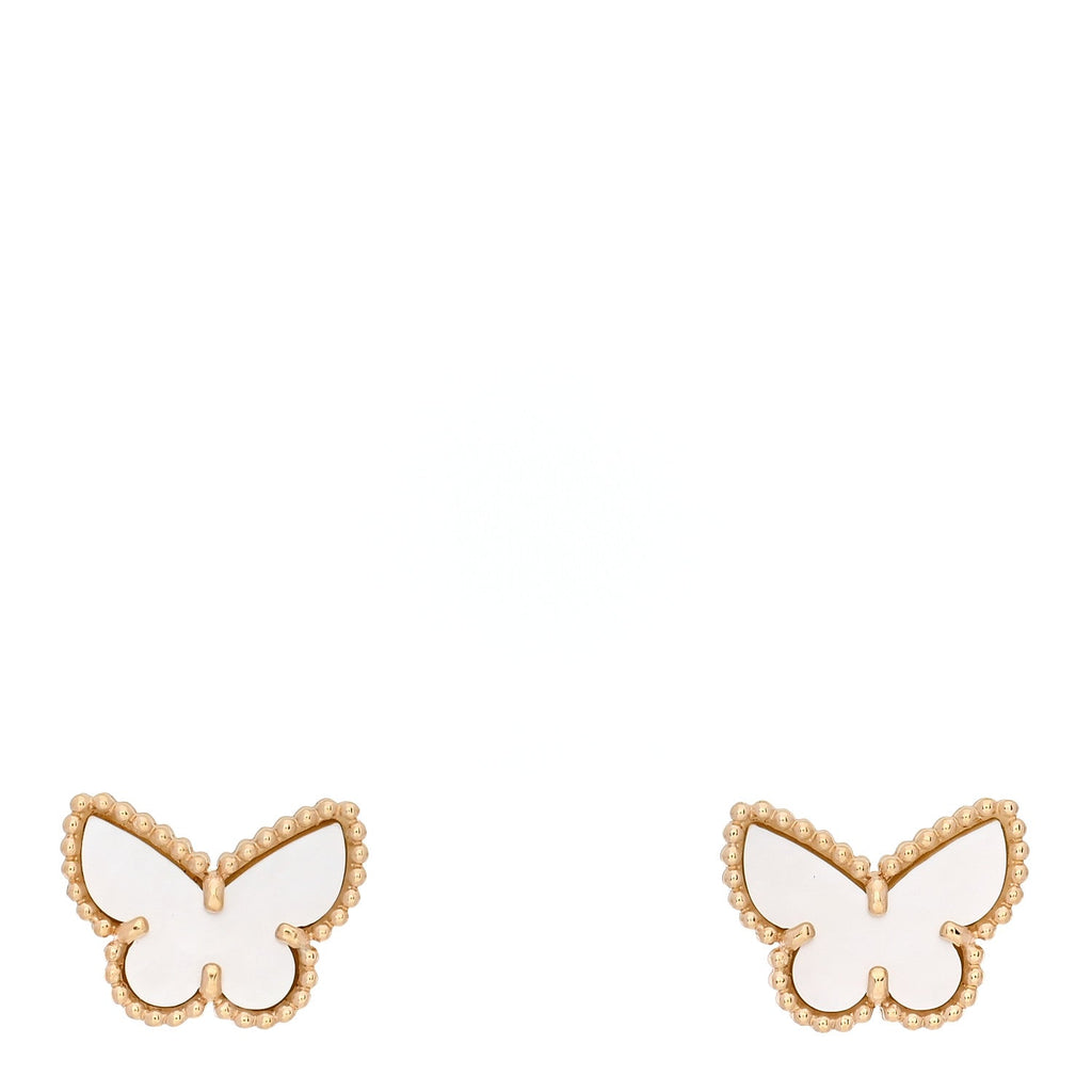 18K Yellow Gold Mother of Pearl Sweet Alhambra Butterfly Earrings