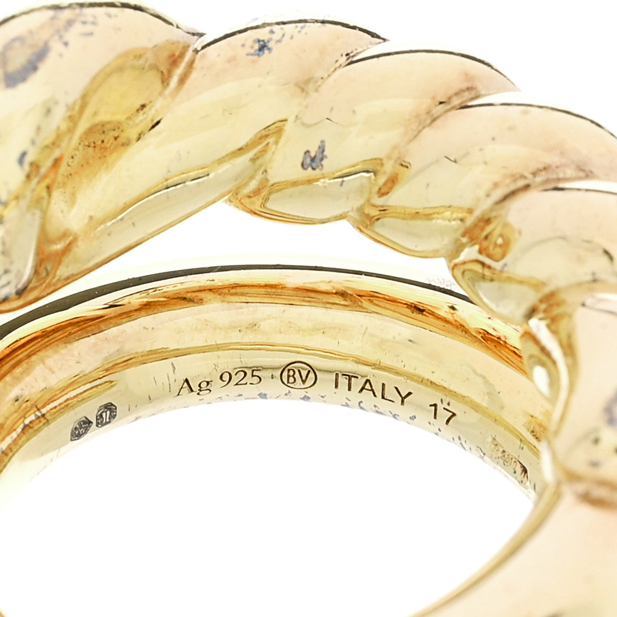 Sterling Silver Rope Twist Ring 57 8 Gold