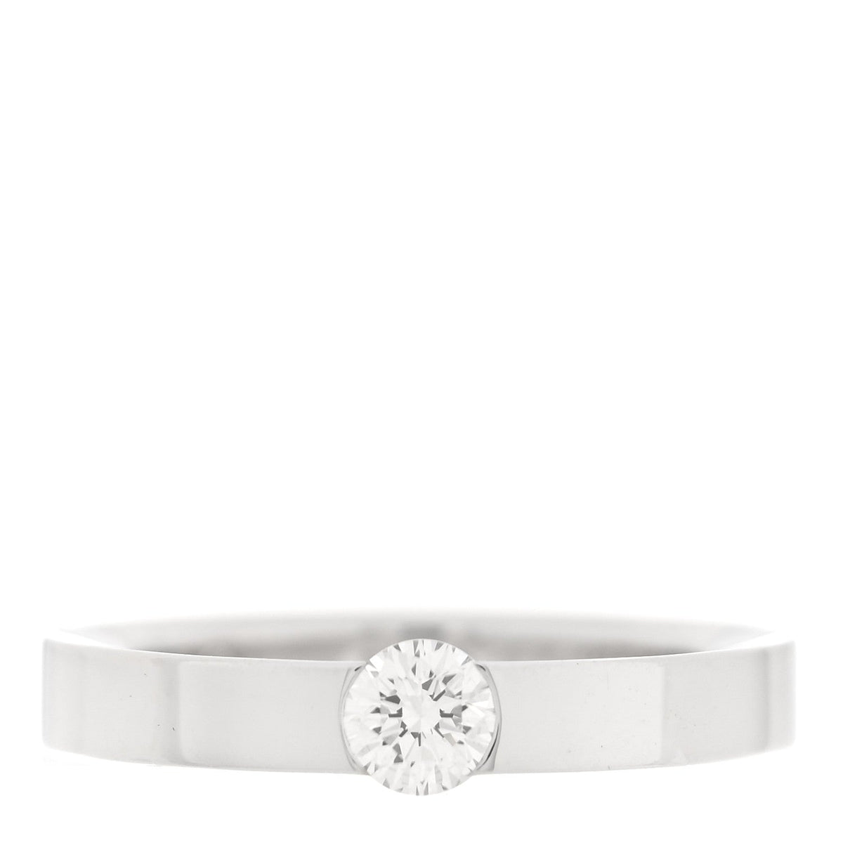 18K White Gold Diamond .24ct Date Solitaire Ring 48 4.5