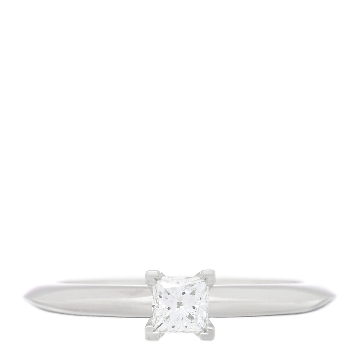 Platinum Diamond .20ct Solitaire Princess Cut Engagement Ring 47 4.25