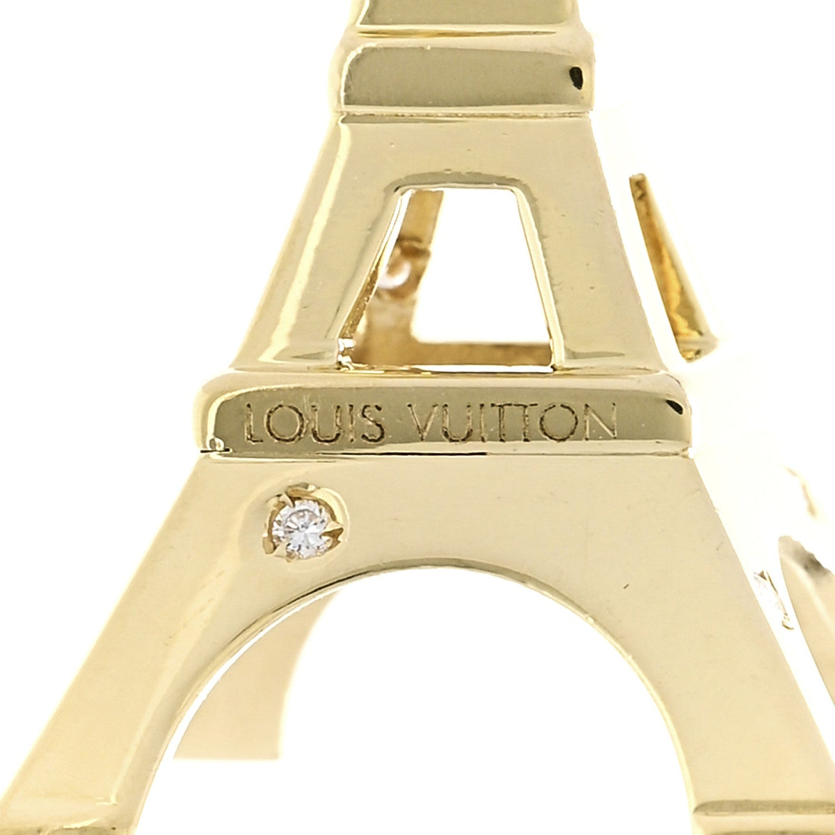 18K Yellow Gold Diamond Eiffel Tower Charm