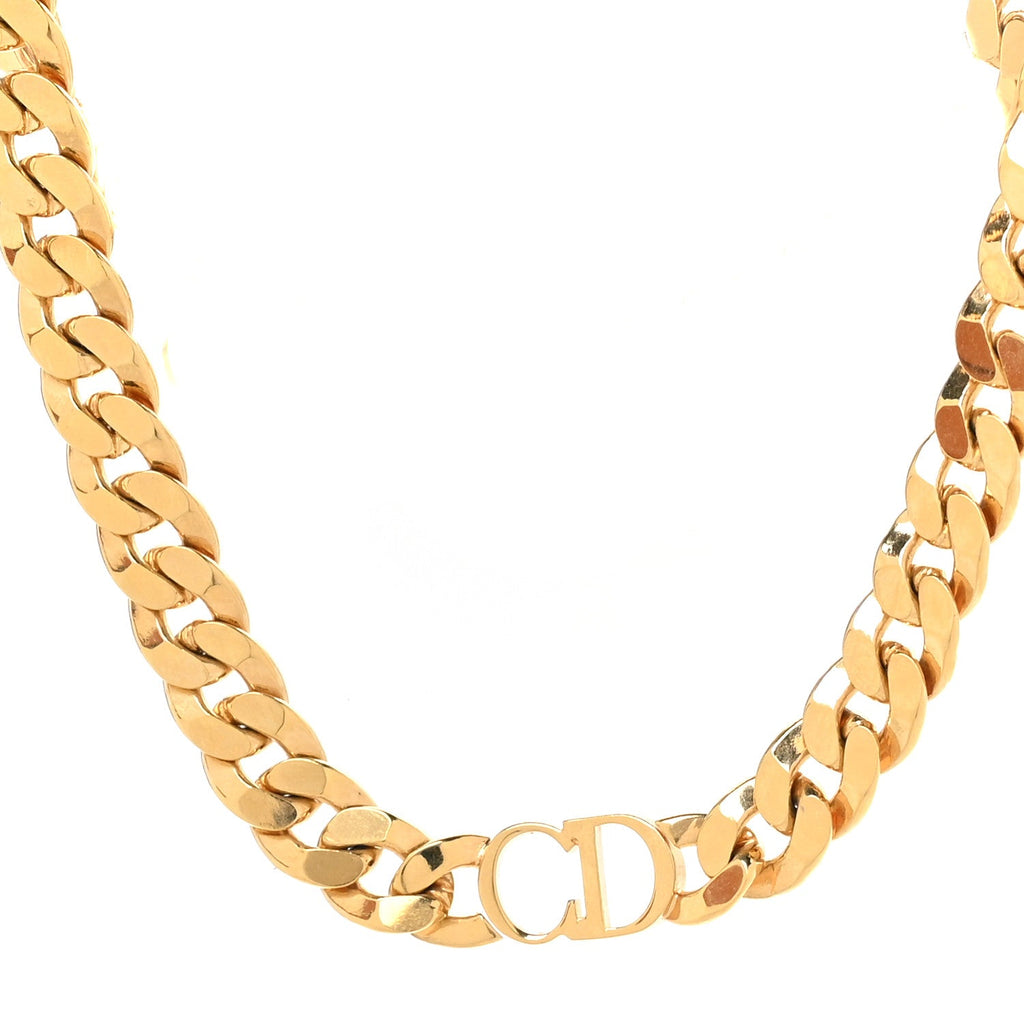 Metal CD Choker Necklace Gold