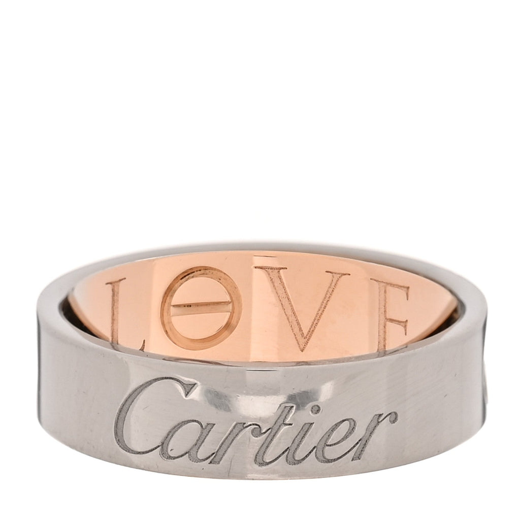 18K White Pink Gold 5.5mm Astro LOVE Ring 50 5.25