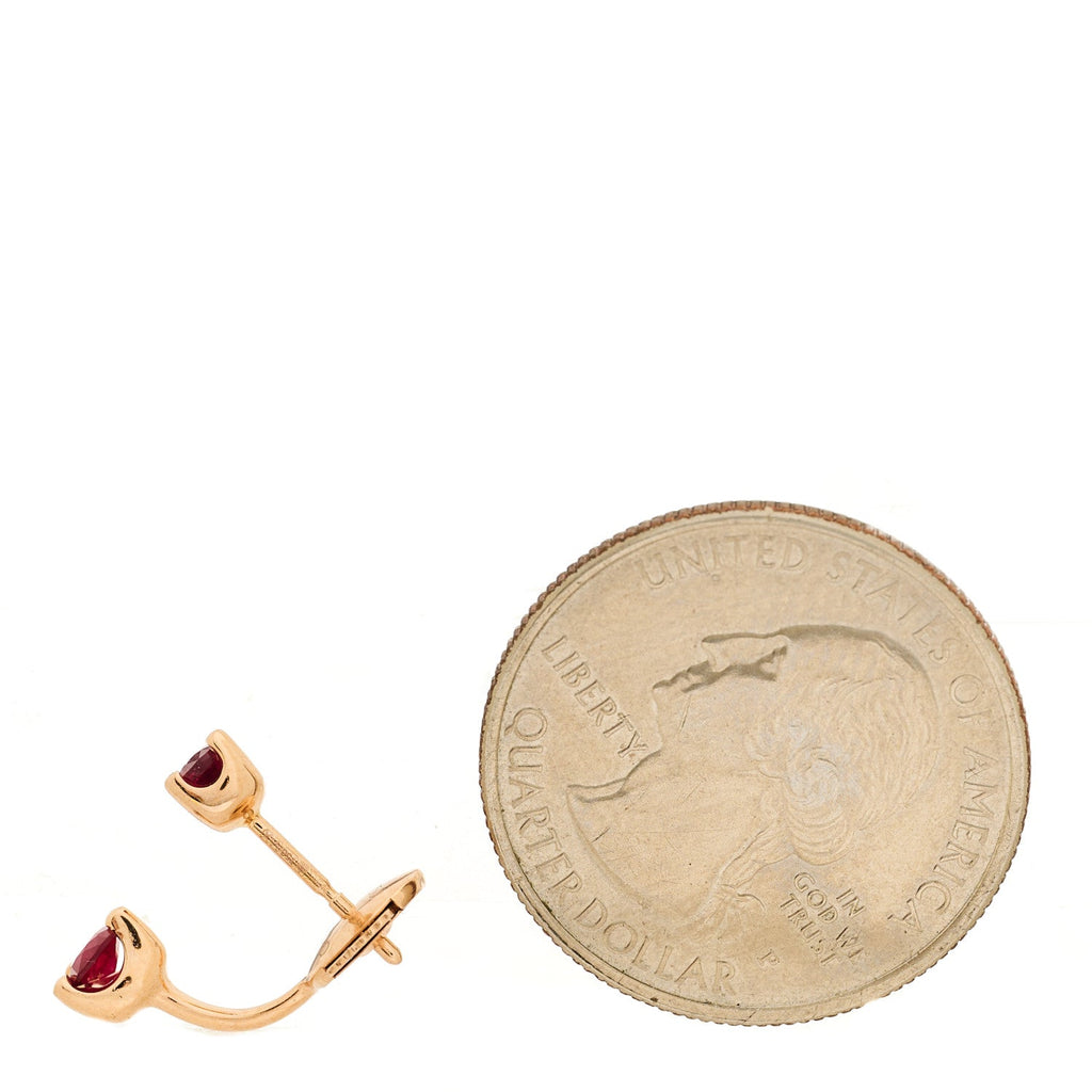 18K Rose Gold Ruby Orbit Earring