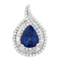 18K White Gold Diamond Tanzanite 3.64ctw Pear Cut Cocktail Ring 54 6.75