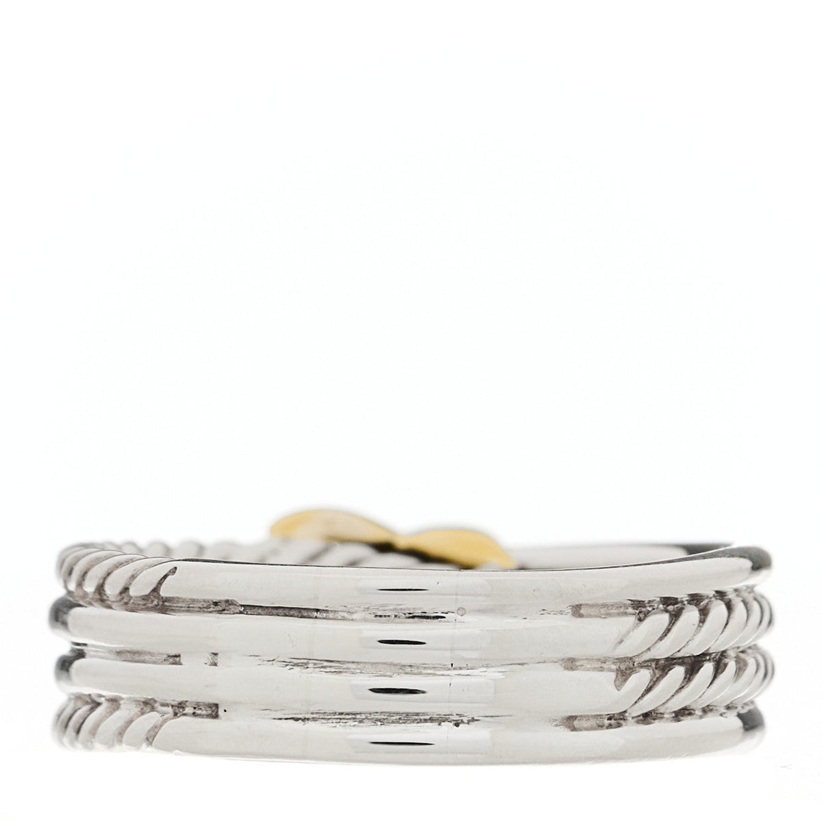 Sterling Silver 18K Yellow Gold 6mm X Crossover Ring 58 8.5