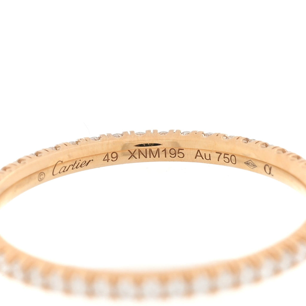 18K Yellow Gold Diamond 1.5mm Etincelle de Cartier Wedding Band Ring 49 5