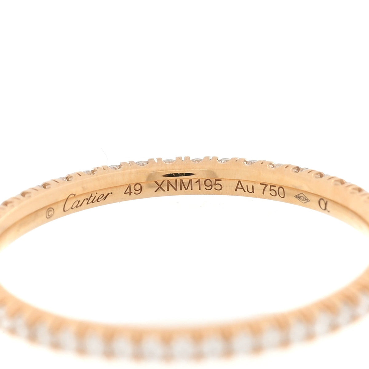 18K Yellow Gold Diamond 1.5mm Etincelle de Cartier Wedding Band Ring 49 5