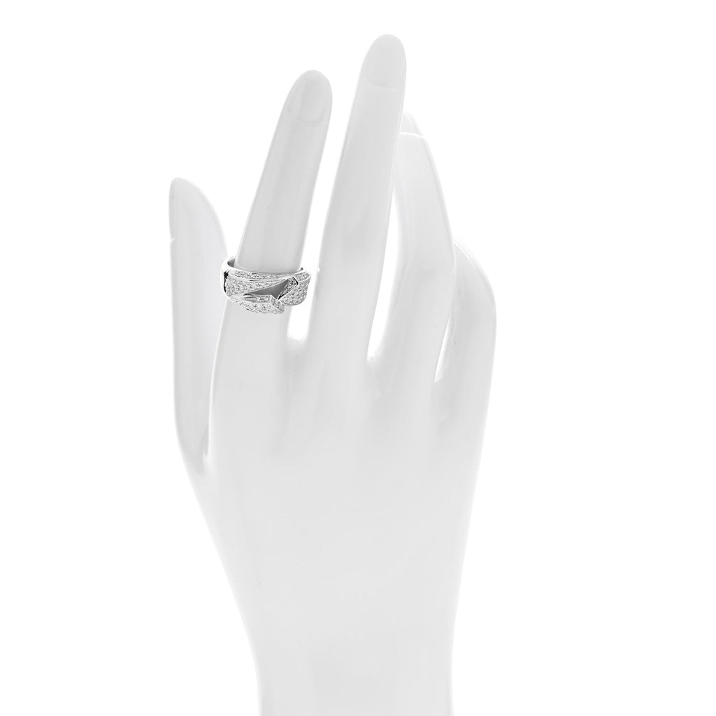 Platinum Diamond .74ctw Geometric Open Band Ring 54 6.75