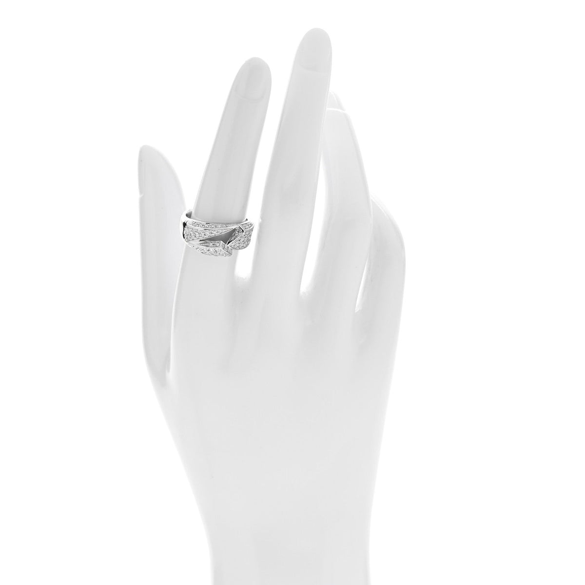 Platinum Diamond .74ctw Geometric Open Band Ring 54 6.75