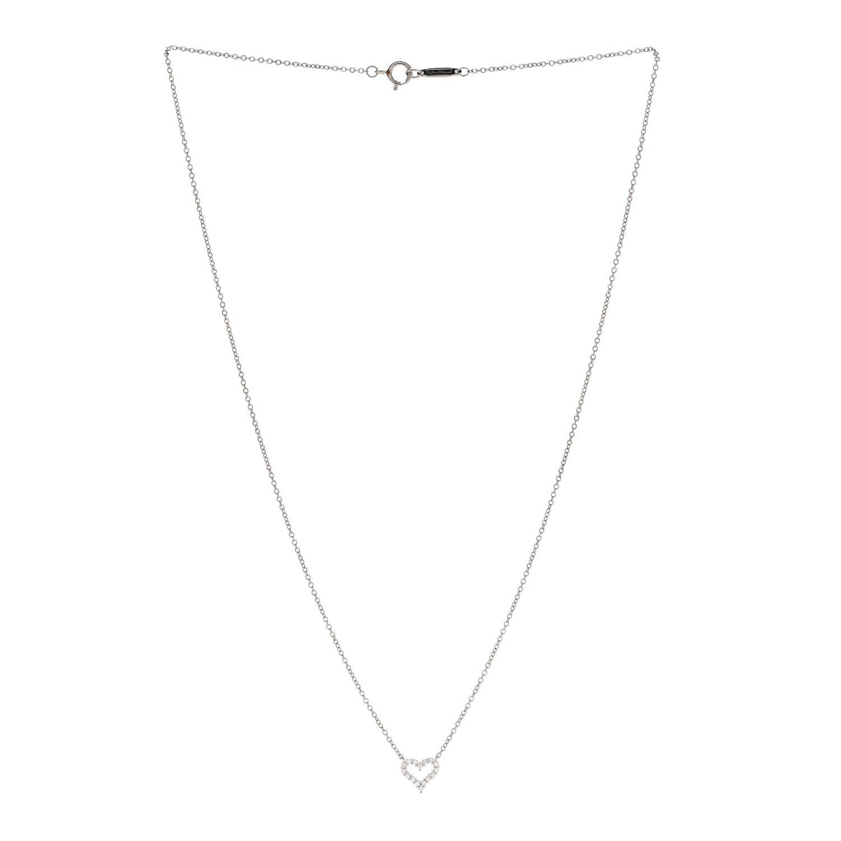 Platinum Diamond Extra Mini Heart Pendant Necklace